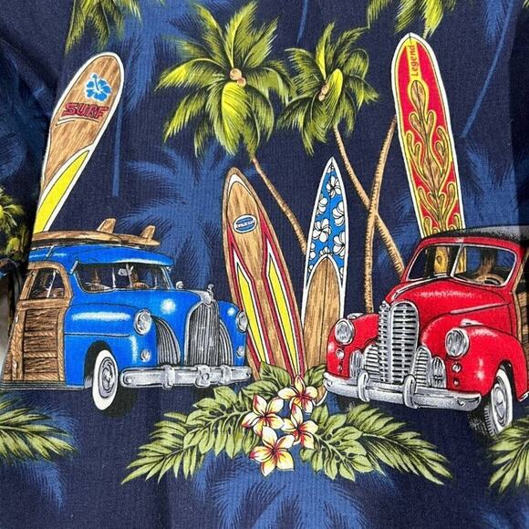 Hawaiian Shirt Tropical Aloha Luau Surfboards Medium - Picture 6 of 10